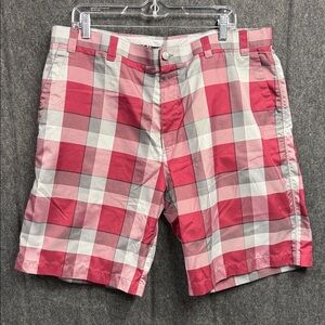Callaway Men's Red and Gray Plaid Shorts